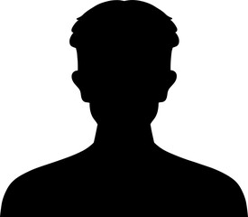 Hand drawn, modern, man avatar profile icon (or portrait icon). User flat avatar icon, sign, profile male symbol