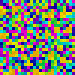 abstract seamless pattern, puzzle, texture, pixels, white, blue, red, yellow, green, serpentine, bright, squares, spots, stained glass, broken glass, shards, mosaic, geometry, pixels, interior, floor,