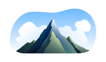 Mountains Flat Landscape Composition