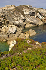 Rough west coast on the Atlantic in Portugal