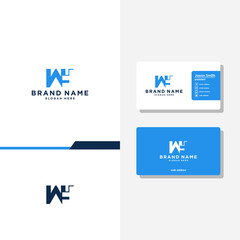 Letter W technology concept logo designs business card