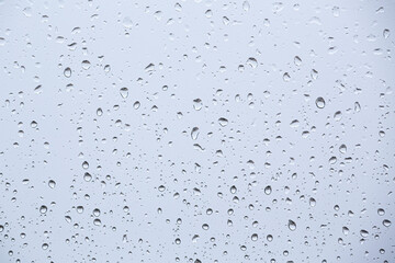 close up rain drops on glass.