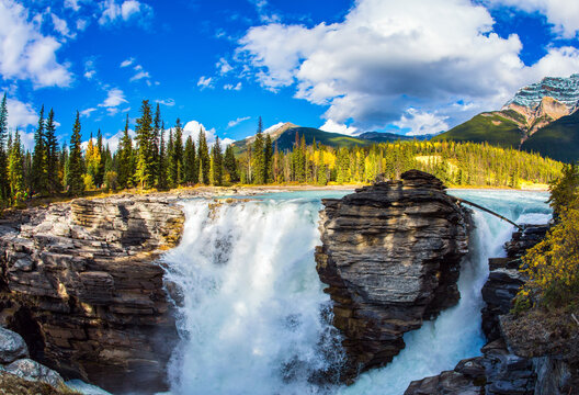 The powerful Athabasca Falls