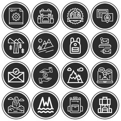 Fototapeta premium 16 pack of sustain lineal web icons set