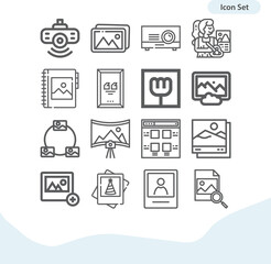Simple set of description related lineal icons.