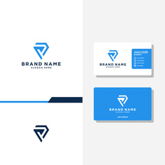 Letter P Triangle concept logo designs business card