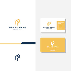 Fototapeta na wymiar Letter P B D geometric concept logo designs business card