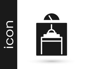 Black Lift icon isolated on white background. Elevator symbol. Vector.