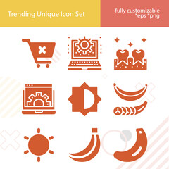 Simple set of vivid related filled icons.