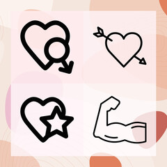 Simple set of muscle related lineal icons