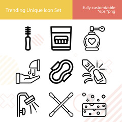 Simple set of basin related lineal icons.