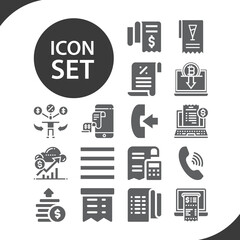Simple set of expense related filled icons.