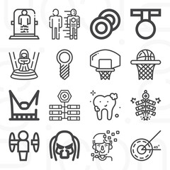 16 pack of deflection  lineal web icons set