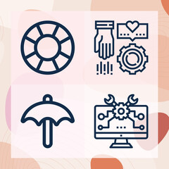 Simple set of missions related lineal icons