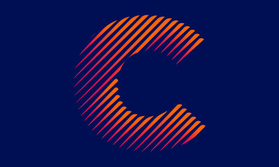 Letter logo C, Initial letter logo C, typographic 