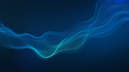 Beauty abstract wave technology background with blue led light. tech business concept.