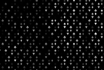 Dark Silver, Gray vector cover with symbols of gamble.