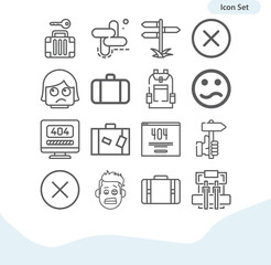 Simple set of lost related lineal icons.