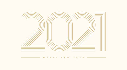 2021 happy new year text vector design.