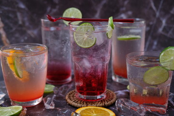 cocktail with lime and ice