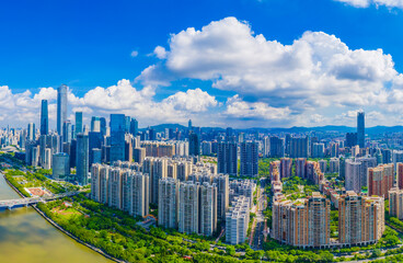 Fototapeta premium Scenery of CBD aerial photography in Guangzhou City, Guangdong Province, China