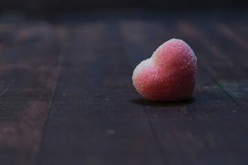 strawberry love on wooden background