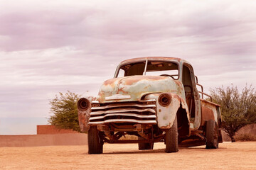 Abandoned, old car from Solitaire, Namibia