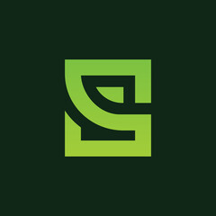 Initial letter S logo icon design, geometric monogram illustration - Vector