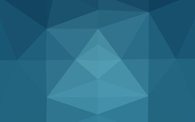 Light BLUE vector shining triangular template.