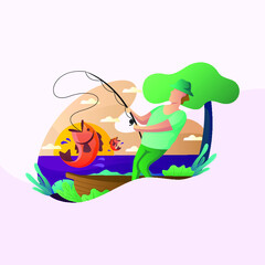 fishing man illustration
