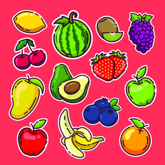 set of fruits illustration