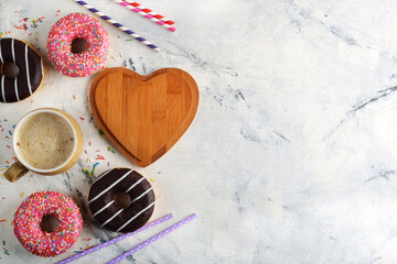 Donuts and coffee cup