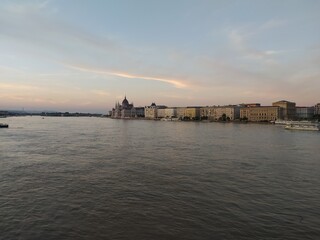 Fototapeta premium sunset over the river