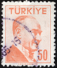 Republic of Turkey. Republic of Turkey postage stamp. Republic of Turkey historical stamp. A postage stamp printed in Republic of Turkey.