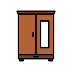 Cupboard Icon Color Design Vector Template Illustration