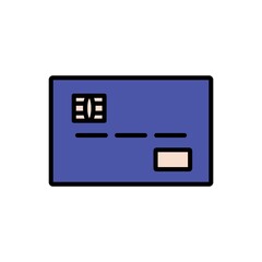 Credit Card Icon Color Design Vector Template Illustration
