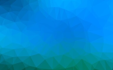 Light BLUE vector shining triangular background.