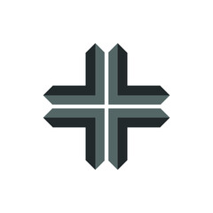 Fototapeta premium Abstract pattern background - geometric shape futuristic illustration liquid element 3D geometry technology tech flux twist warp fantasy cross plus