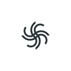 Obraz premium Vortex Circle logo abstract circle shape - spiral motion twirl twist curve rotation spin whirlpool radial warp geometric shape for businesses - spinning circle