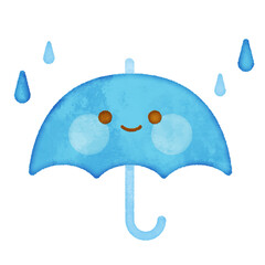 水彩風　傘のキャラクター