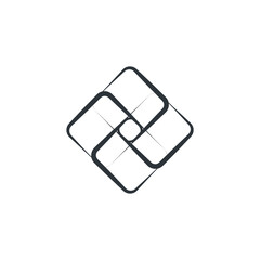 Rhombus Logo - Cube block element perspective geometric abstract design vector line art geometry shape grid mosaic finance business