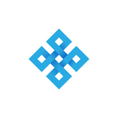 Rhombus Logo - Cube block element perspective geometric abstract design vector line art geometry shape grid mosaic finance business