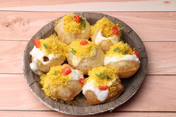 Dahi Puri chat is an indian road side snack item which is especially popular in the state of Maharashtra, India