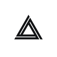 Triangle logo - abstract prism geometric shape graphic geometry line futuristic polygonal layout marketing perspective corporate tech delta spectrum business