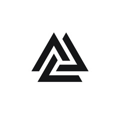 Triangle logo - abstract prism geometric shape graphic geometry line futuristic polygonal layout marketing perspective corporate tech delta spectrum business
