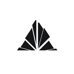 Triangle logo - abstract prism geometric shape graphic geometry line futuristic polygonal layout marketing perspective corporate tech delta spectrum business