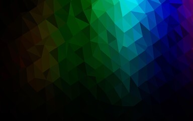 Dark Multicolor, Rainbow vector polygonal background.
