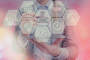 Word writing text Hiv Infection. Business photo showcasing A disease of the immune system due to...