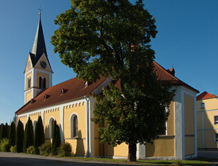 Fototapeta na wymiar Church in Cerna v Posumavi,Cesky Krumlov District,South Bohemian Region,Czech republic,Europe 