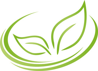 Zwei Blätter, Pflanze, Gärtner und Wellness Logo